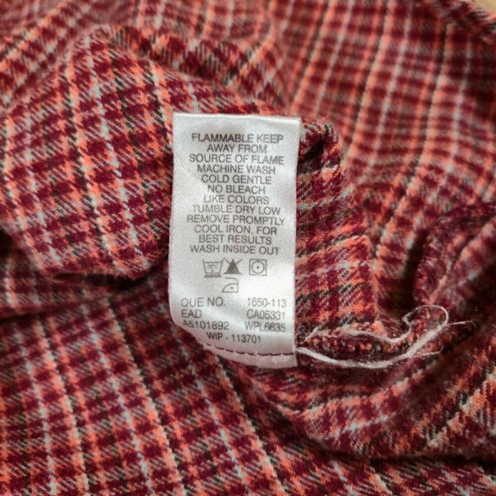 Woolrich Womens Flannel Button Up Shirt Size Large Red Plaid Pockets Cozy - Picture 7 of 7